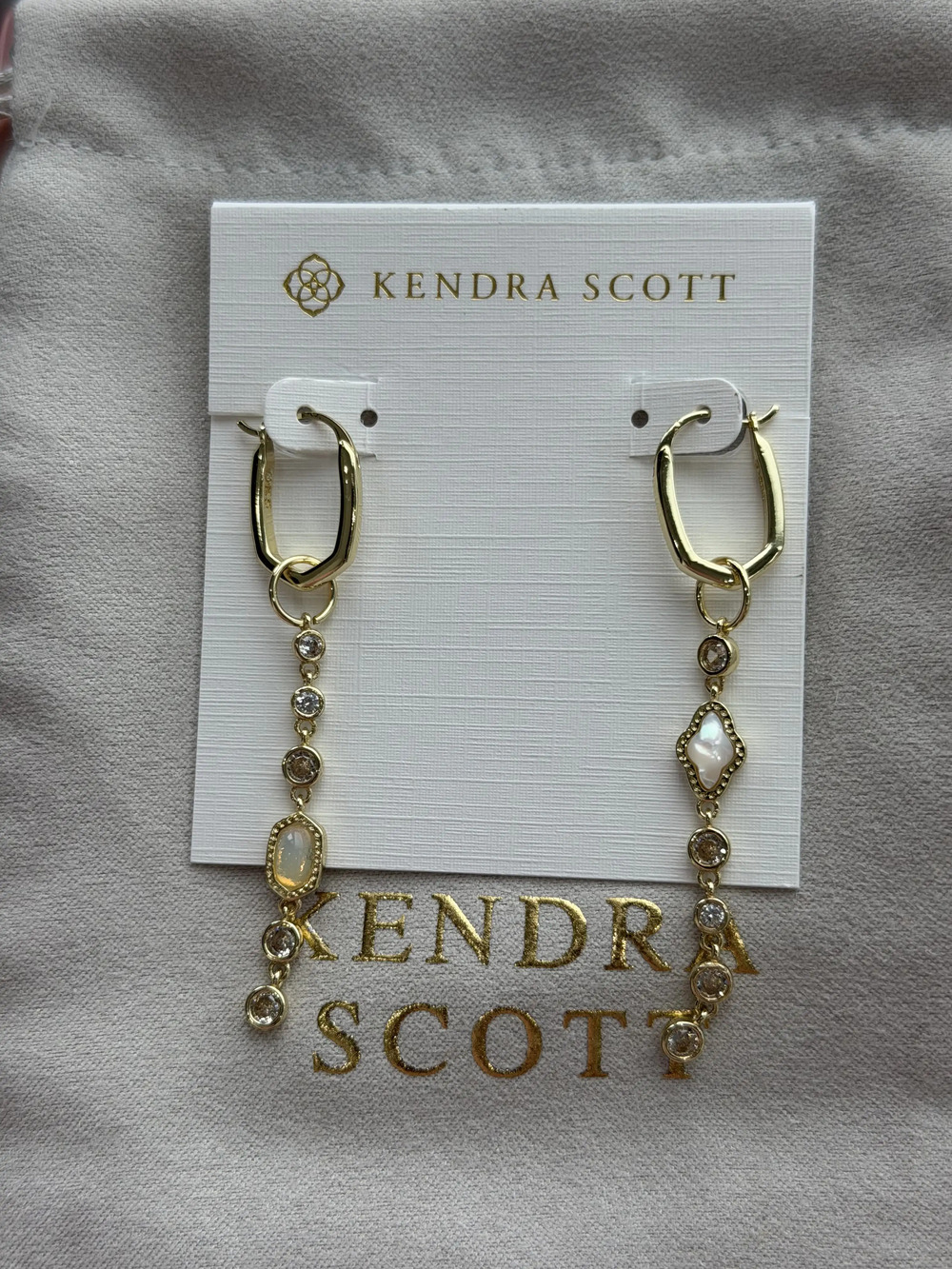 Kendra Scott White Pendant Earrings